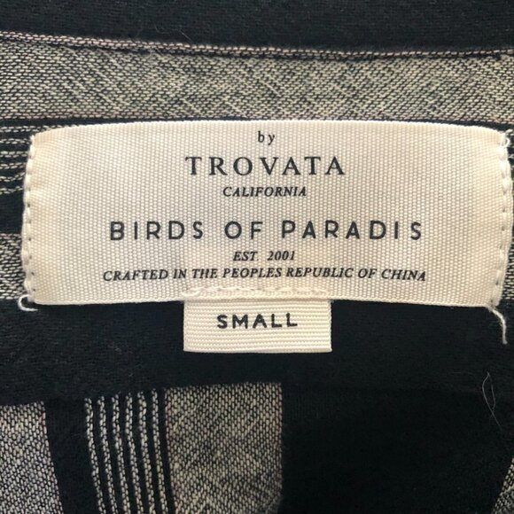 Birds of Paradise by Trovata Striped Gray Black Flowy Blouse size S - Picture 6 of 7